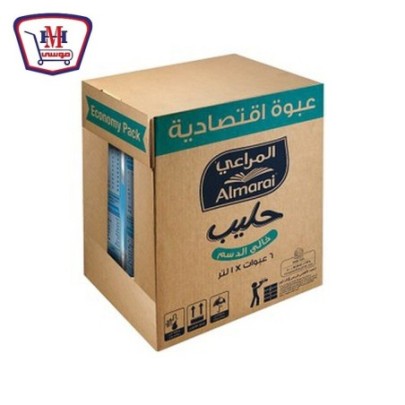 صورة المراعى حليب خالي الدسم 1 لتر تترباك كرتونه × 6 عبوه من المراعى - هايبر موسى