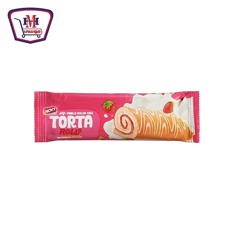 تورتا رولز كيك محشو بجيلى الفراوله