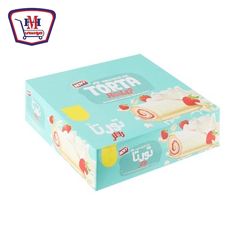 تورتا رولز كيك فانيليا ملفوف محشو بجيلى الفراوله  علبه × 6 قطعه