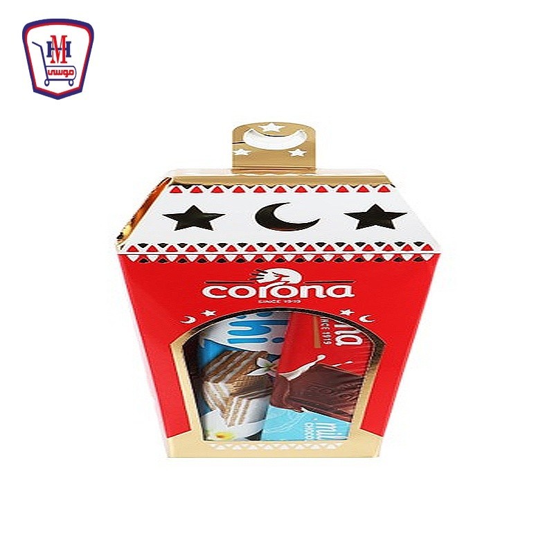 كورونا فانوس بسكويت وشيكولاته احمرعرض 7 قطع