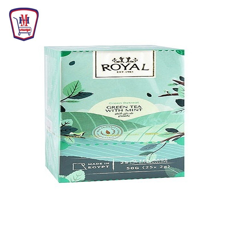 رويال شاى اخضر بالنعناع 25 فلتر