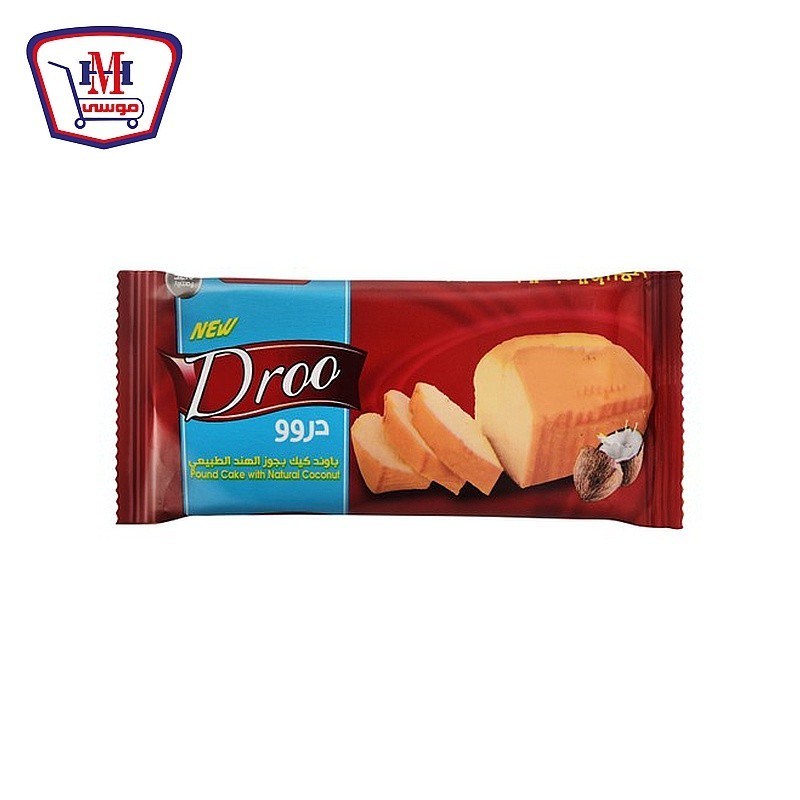 دروو باوند كيك بجوز الهند الطبيعى 85 جرام  علبه × 4 قطعه