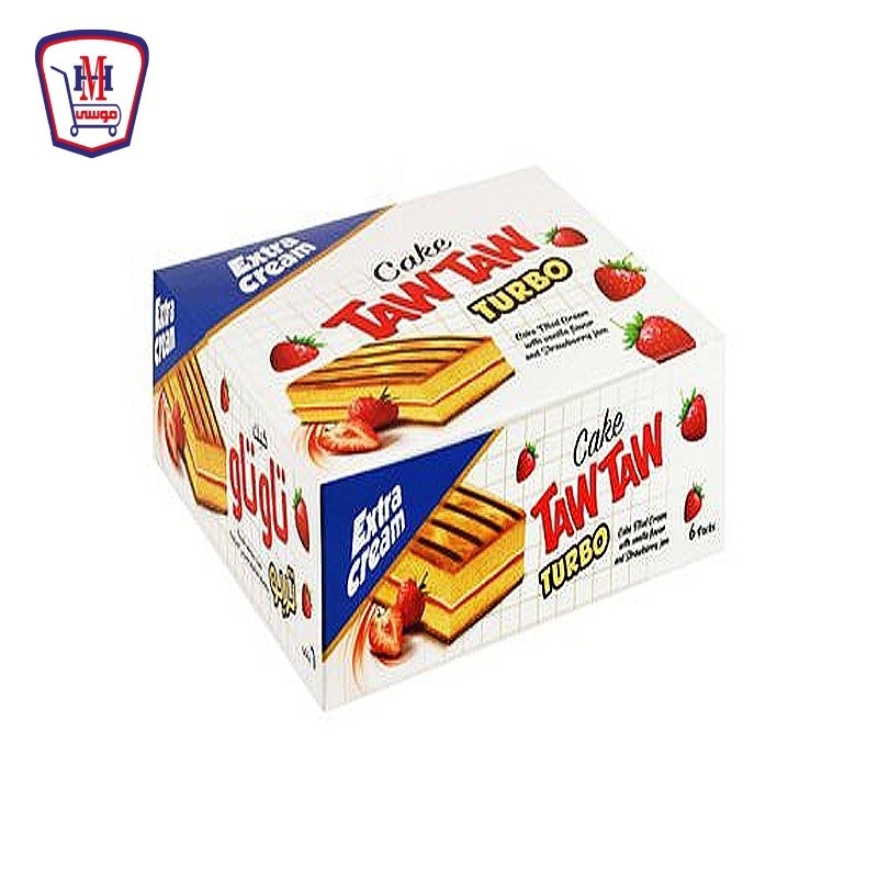 تاوتاو كيك محشو كريمه بطعم الفراوله تربو علبه × 6 قطعه