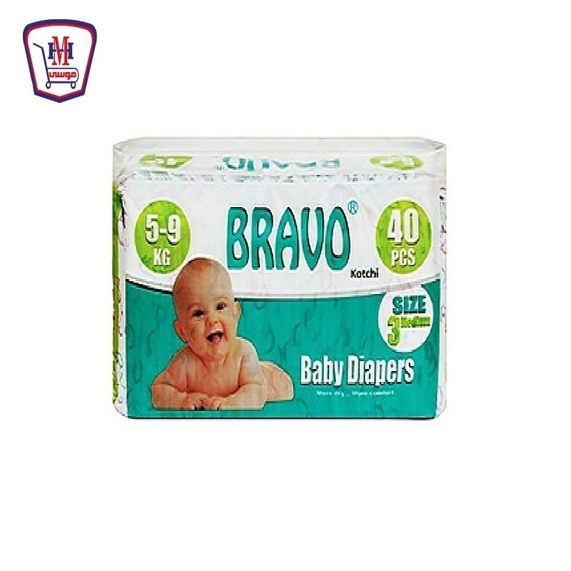 برافو حفاضات مقاس 3 عدد 40 قطعه