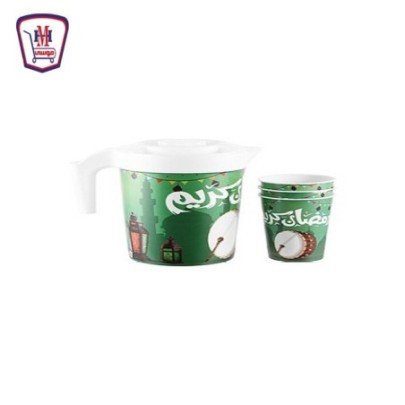 صورة دورق بلاستيك بيور خيامى 2 لتر + 3 كوب من موسى - هايبر موسى