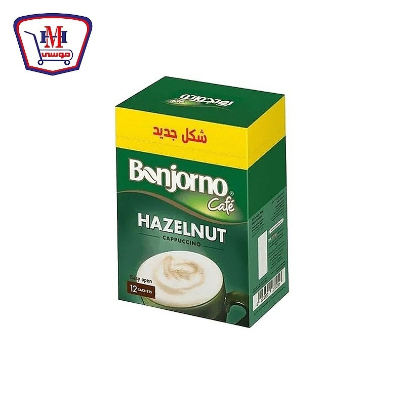 بونجورنو كابتشينو بندق 14 جرام علبه × 12 ظرف