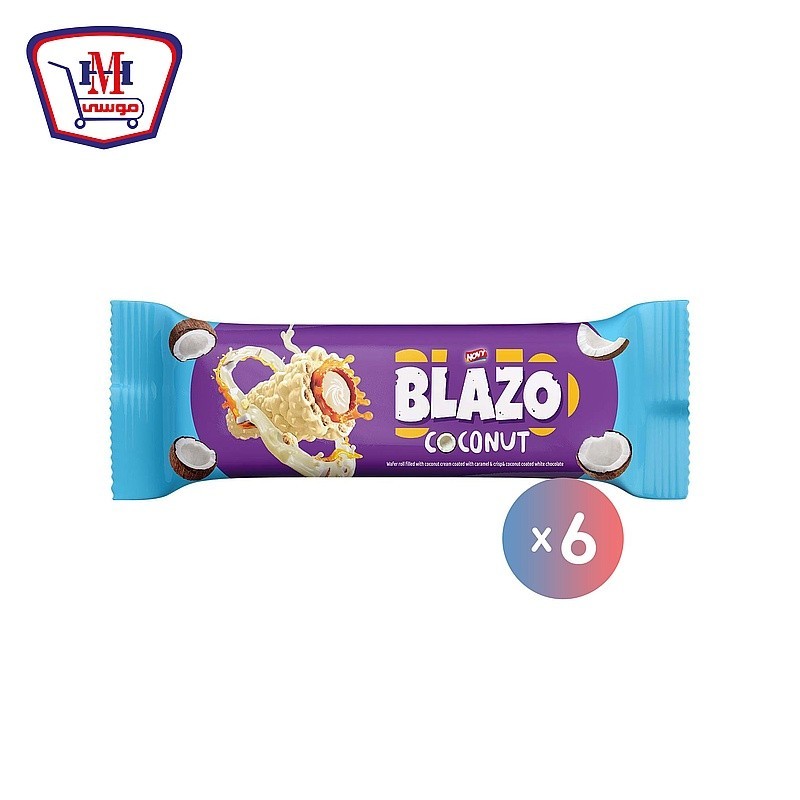 بليزو بسكويت ويفر محشو بالكريمه جوز الهند  علبه × 6 باكو