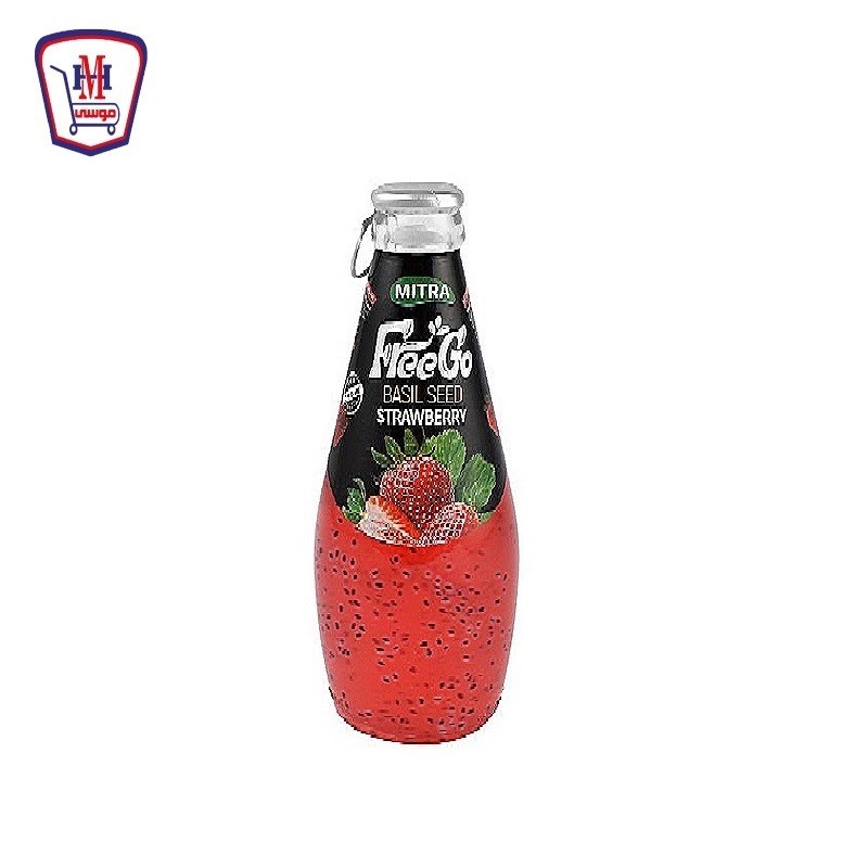فرى جو مشروب بذور الريحان بنكهه الفراوله 290 مللى