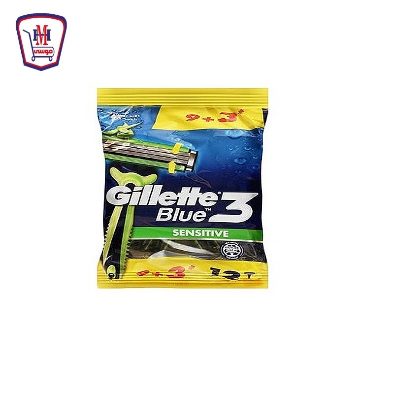 جيليت ماكينه بلو ثرى حساس 9 ماكينه + 3 ماكينه كيس