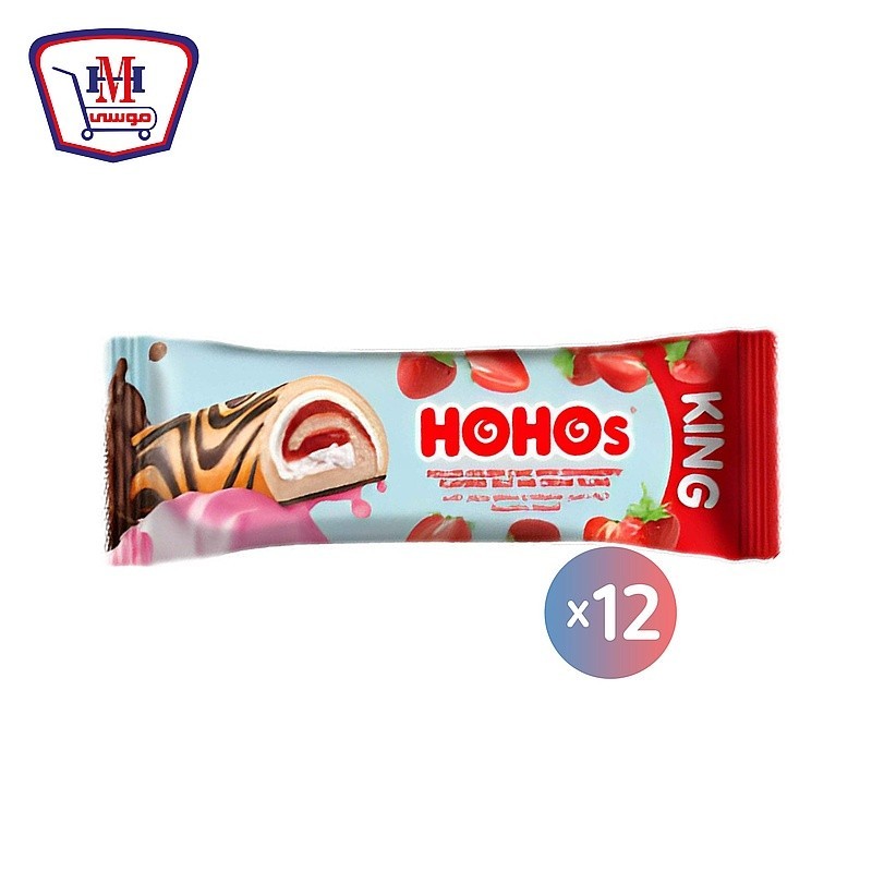 هوهوز كيك رول فراوله جامبو علبه × 12 باكو