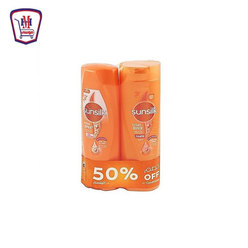 صانسيلك شامبو للشعرالتالف 350مل + بلسم 350مللى  خصم 50 %