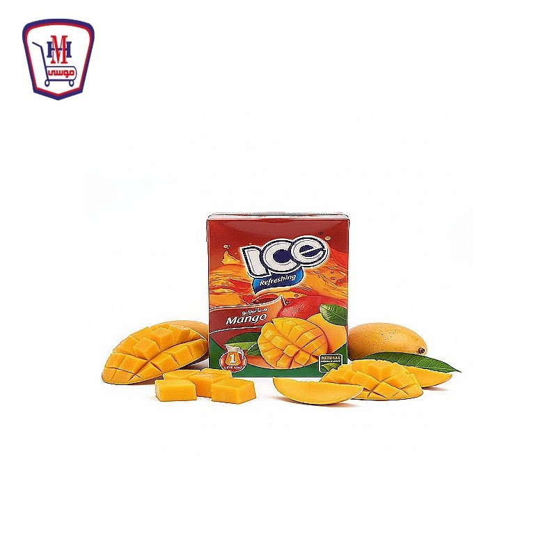 ايس عصير بودره ظرف مانجو 30 جرام  علبه 12 ظرف