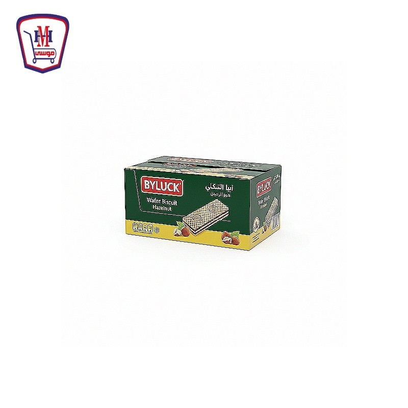 باى لاك بسكويت ويفر محشو بكريمه البندق  علبه × 12 باكو