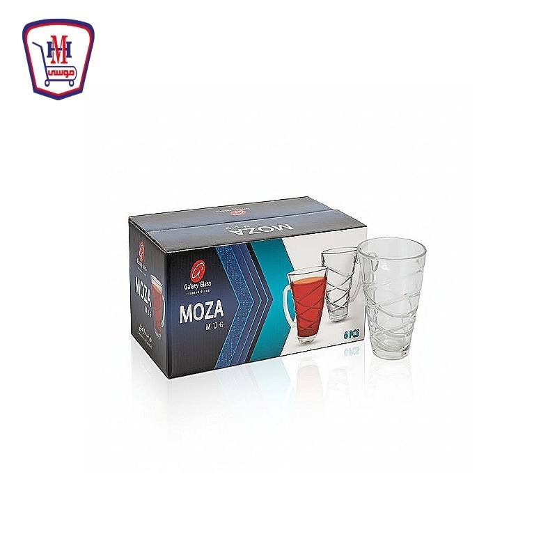 جلاكسى جلاس طقم كوب زجاج 6 قطعه MOZA