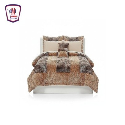 طقم لحاف فرو فنورد كبير سحر العيون LONG Home عدد 4 قطع