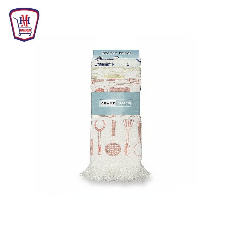 طقم فوطه مطبخ كريمى مطبوع 50 × 30 3 قطع