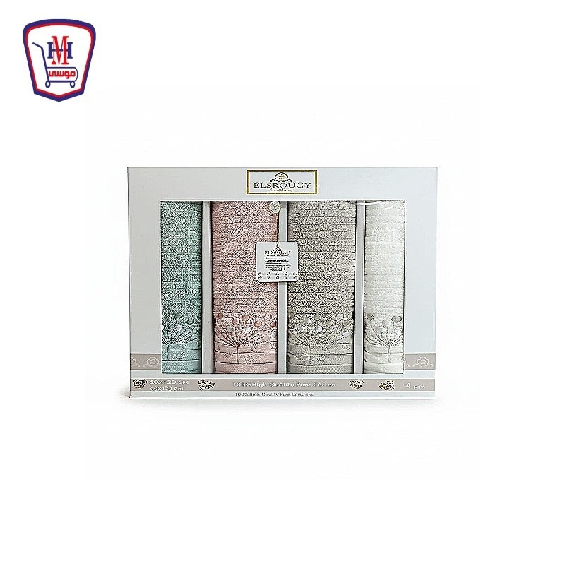 السروجى شريف طقم فوط وتين مطرز 50 - 4 فوطه