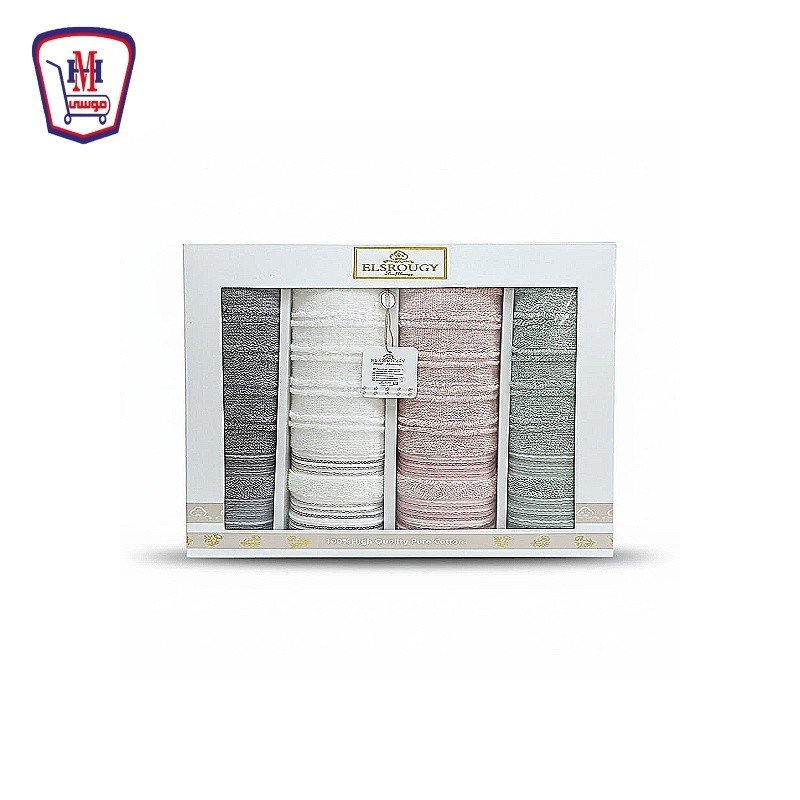 السروجى شريف طقم فوط انتونيلا جاكار 60× - 4 فوطه