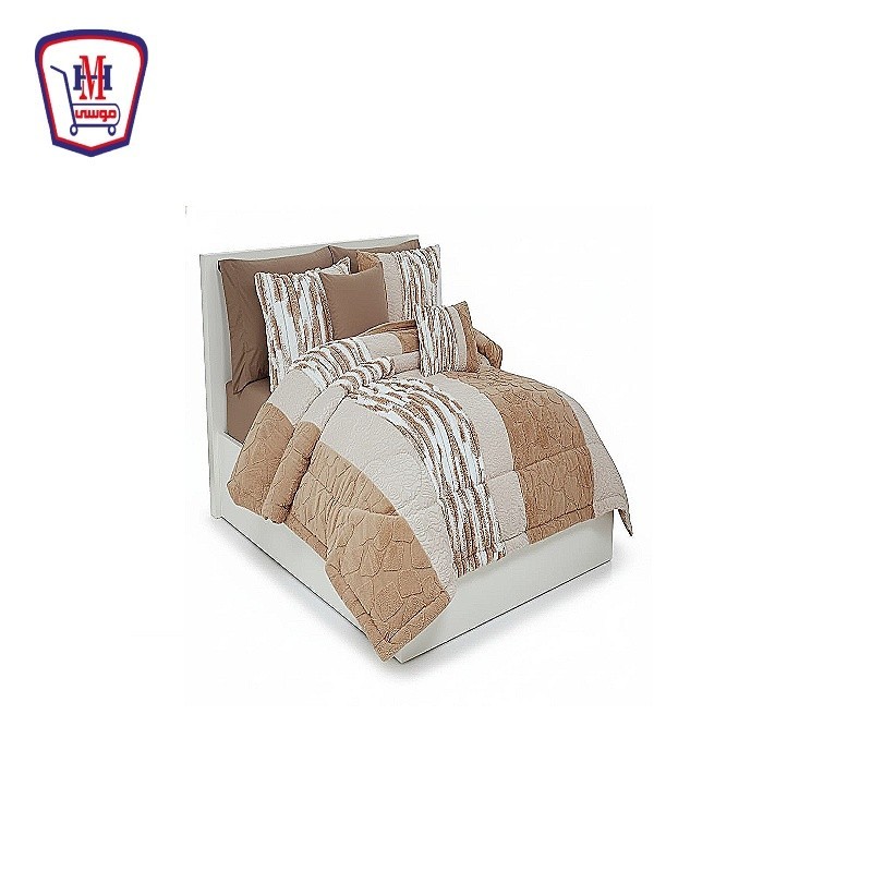 طقم لحاف فرو حفر كبير ريش نعام LONG Home عدد 4 قطع