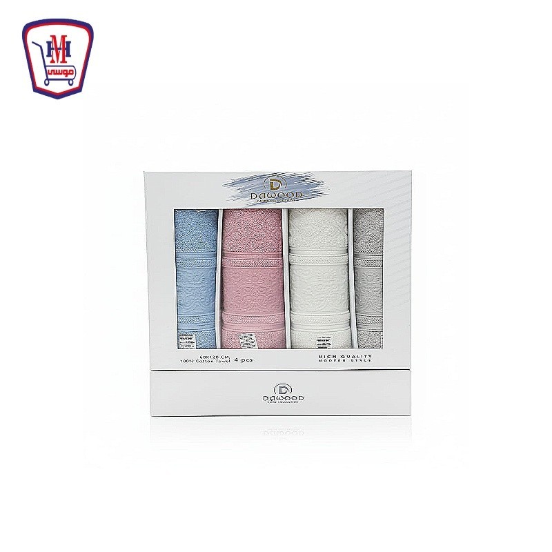 طقم فوط هالين 521- جاكار 4 قطع 120×60 سم