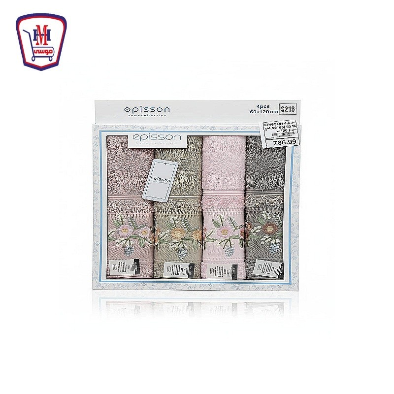 EPISSON طقم فوط 4 قطع S2166( 60 سم × 120سم )