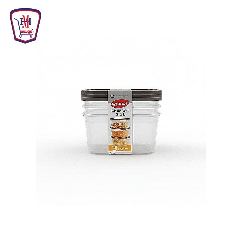 لمسه علبه تخزين شيف بوكس 3 قطع 1.3 لتر