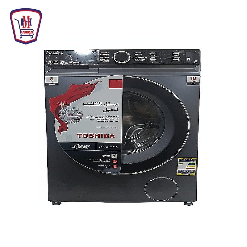 توشيبا غساله اتوماتيك 8 كيلوجرام 1400 لفه مورند جرى موديل TW-BK90GF4EG(MK)