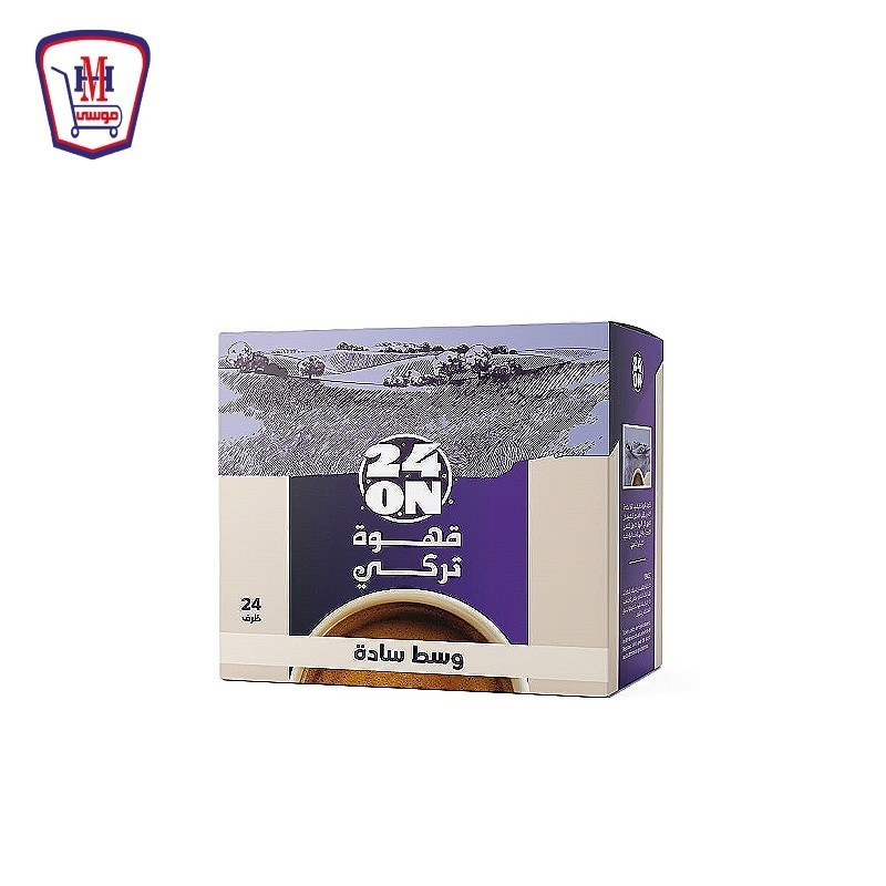 تونتى فور اون قهوه تركى ساده وسط 8 جرام علبه 24 ظرف