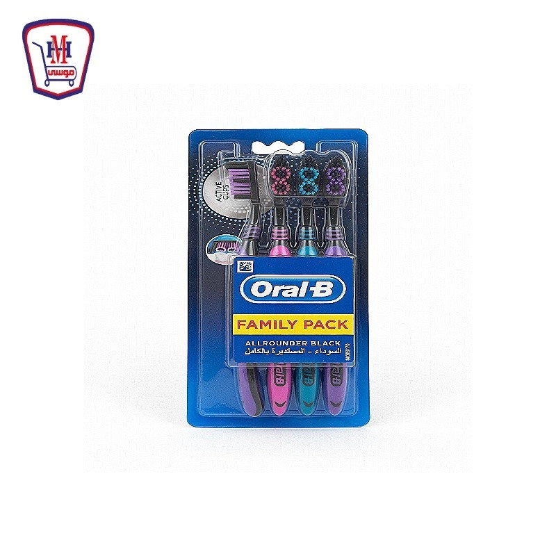 اورال بى فرش اسنان مستديره سوداء 3 + 1 عرض
