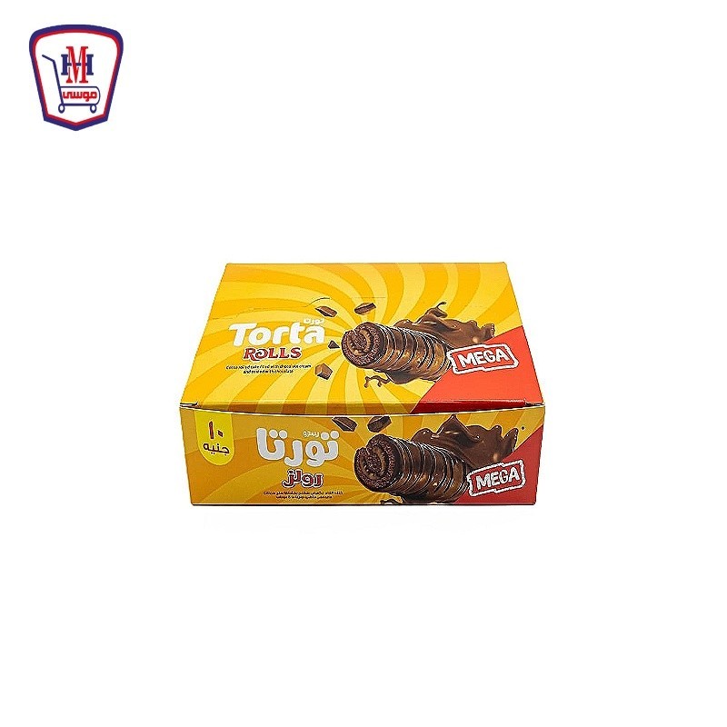 تورتا رولز ميجا كيك ملفوف محشو بالشيكولاته علبه × 6 قطع