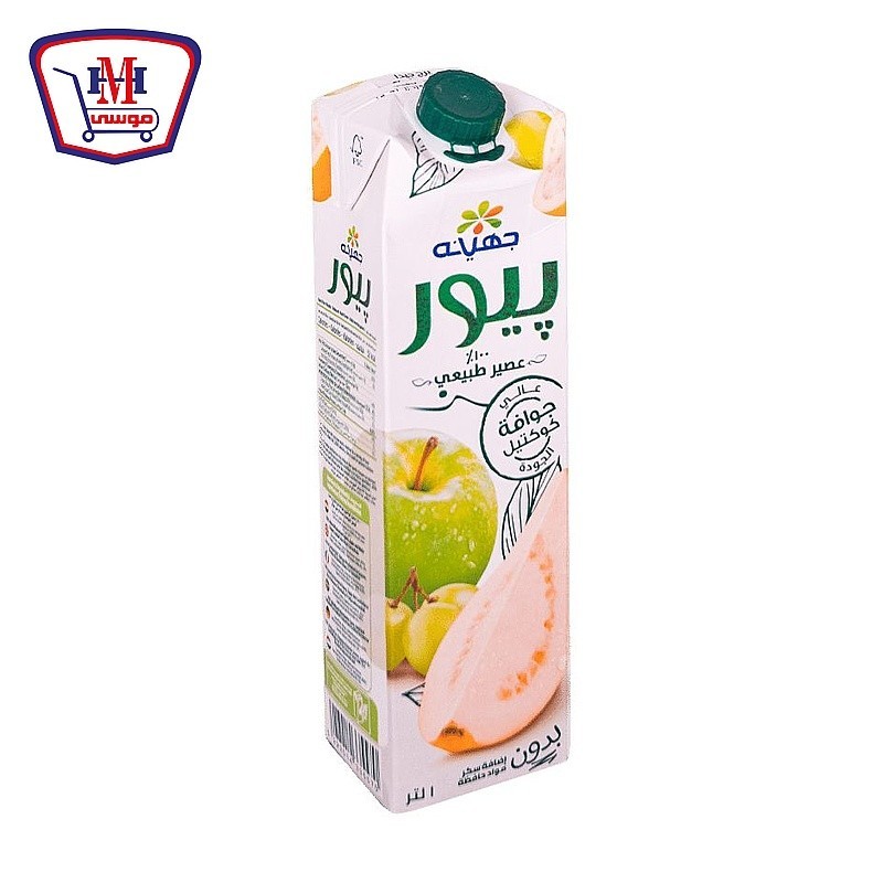 جهينه عصير بيور غير محلى جوافه 1 لتر