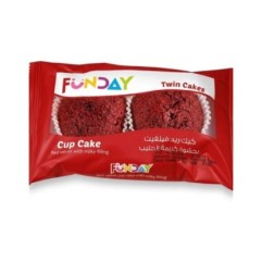فن داى كب كيك ريد فيلفيت محشو بكريمه الحليب 2 قطعه