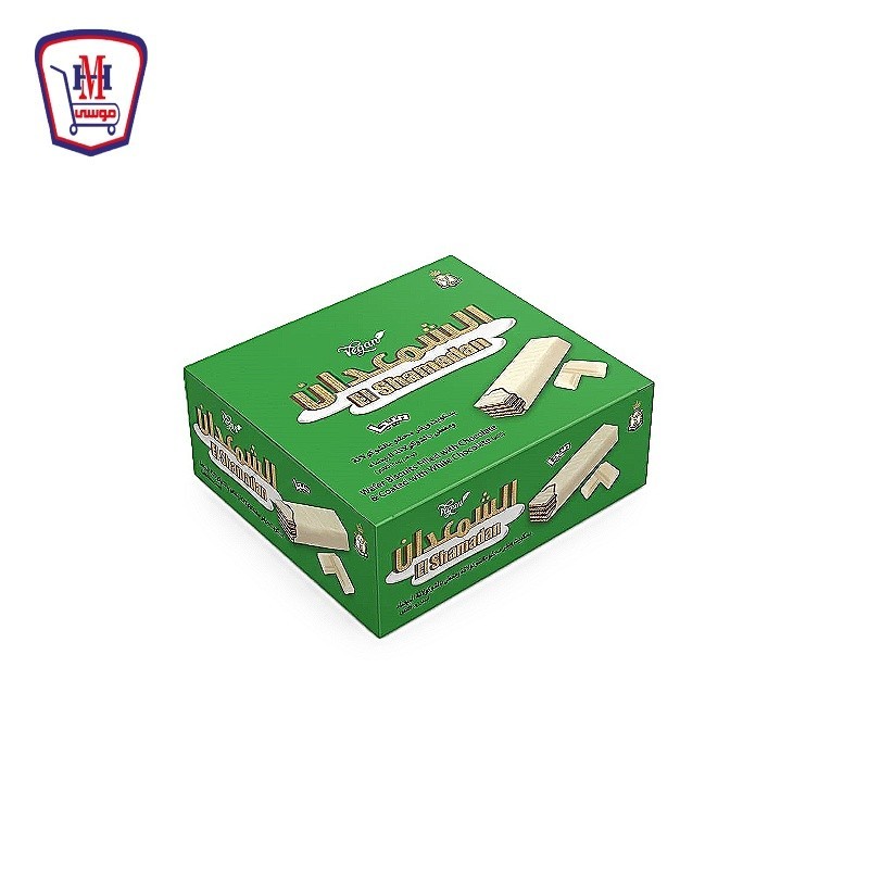 الشمعدان بسكويت مغطى بالشيكولاته البيضاء 2 صباع  علبه × 6 باكو