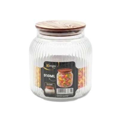 كرم بلاست برطمان ديلوكس غطاء خشبى 900 مللى