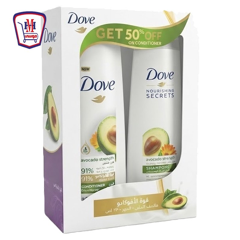 دوف شامبو قوه افوكادو  للشعر القوى 400 مللى + بلسم 350 مللى 50% خصم