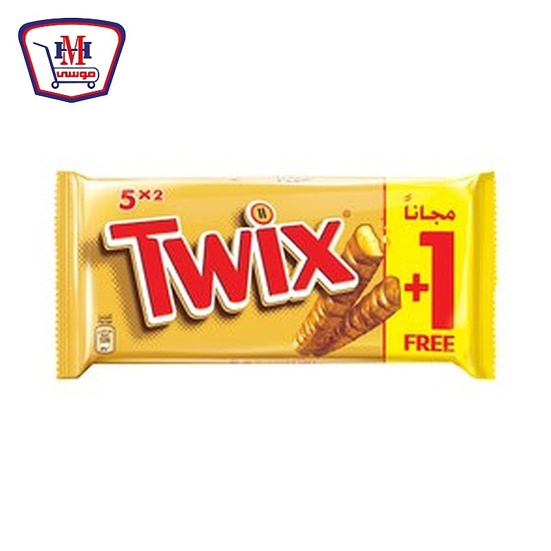 تويكس شيكولاته 50 جرام 4 قطعه + 1 قطعه هديه