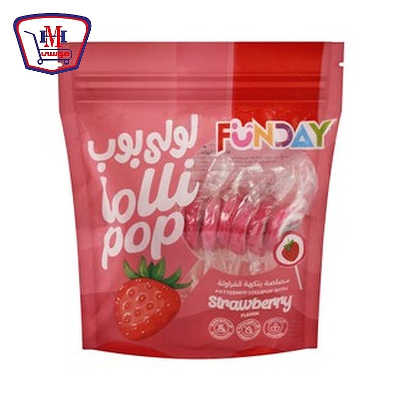 فن داى مصاصه بنكهه الفراوله 8 جرام 10 قطع