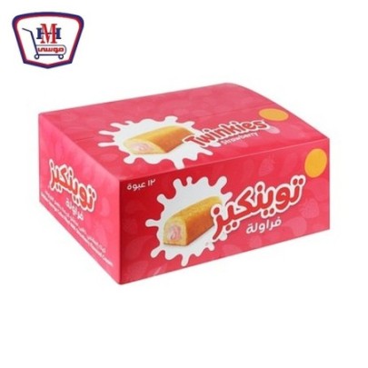 توينكيز فراولة كيك اسفنجى محشو بكريمه بطعم الفراوله علبه × 12 قطعه | م