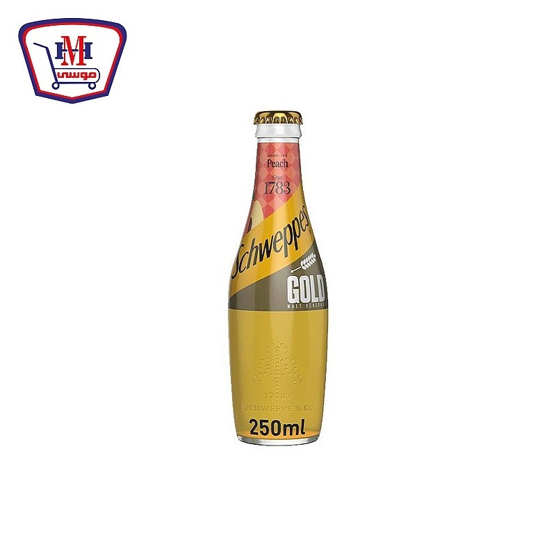 شويبس جولد خوخ زجاج 250 مللى باكت × 12 قطعه