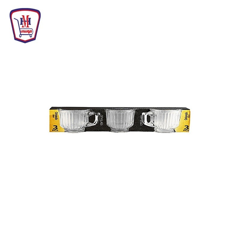 سيتى جلاس طقم مج شاى ساده 3 قطع