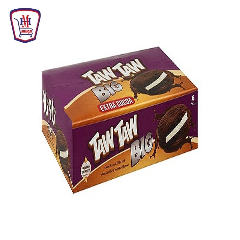 تاتاو بسكويت بالكاكاو محشو بالمارشملو بيج  علبة × 6 قطعه