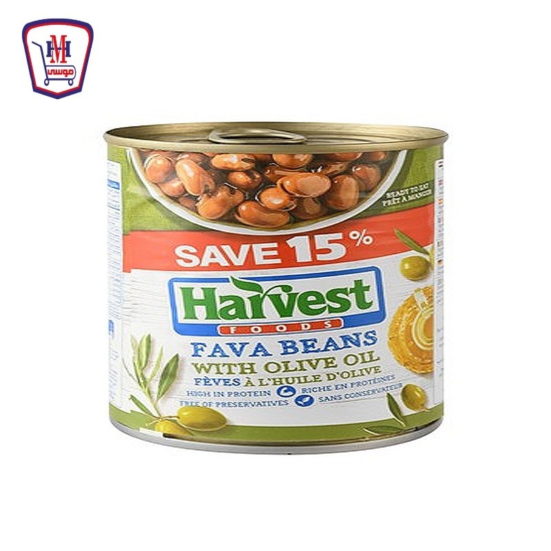 هارفست فول مدمس بزيت الزيتون 400 جرام وفر 15 %