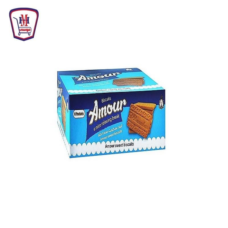 امور بسكويت ساده حلو 9 قطع  علبه × 6 باكو