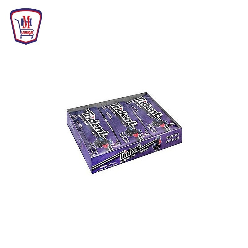 ترايدنت لبان توت 5 حبه علبه × 12 باكو