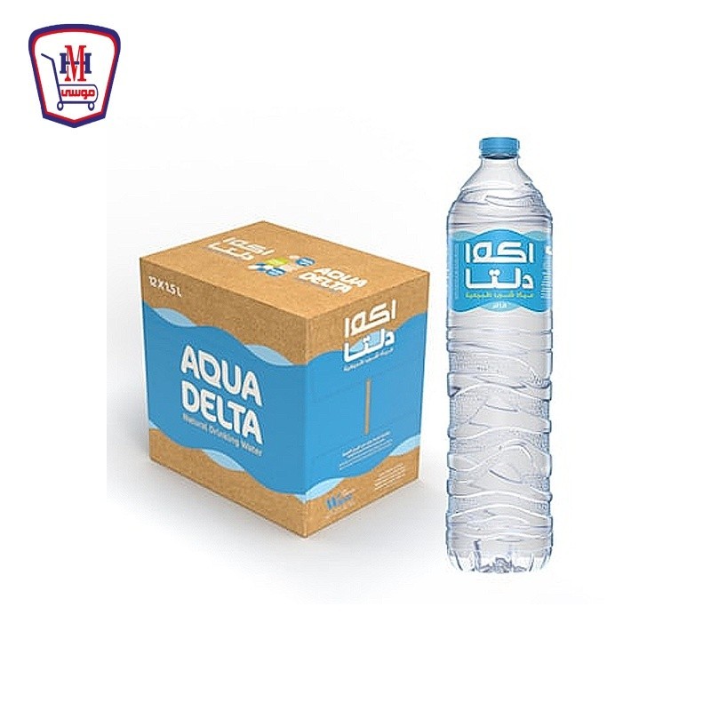 اكوا دلتا مياه طبيعيه 1.5 لتر كرتونه × 12