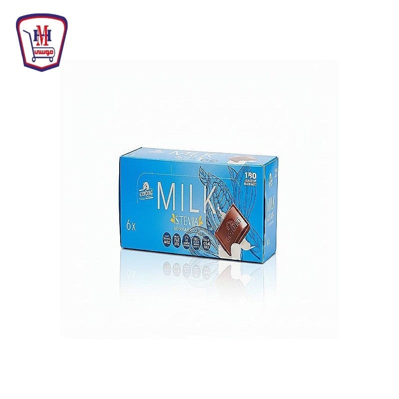 كورونا شيكولاته ميلك ستيفيا بدون سكر علبه × 6 قطعه