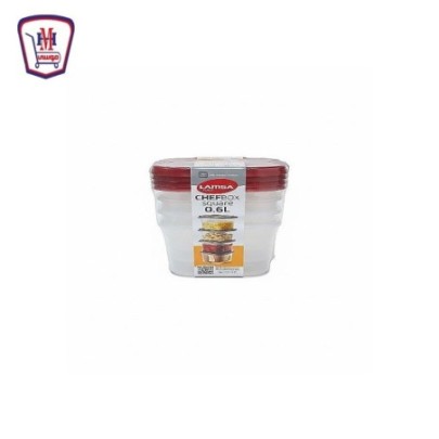 لمسه بلاست طقم تخزين شيف بوكس مربع 4 قطع 600 مللى | هايبر موسى — تسوّق