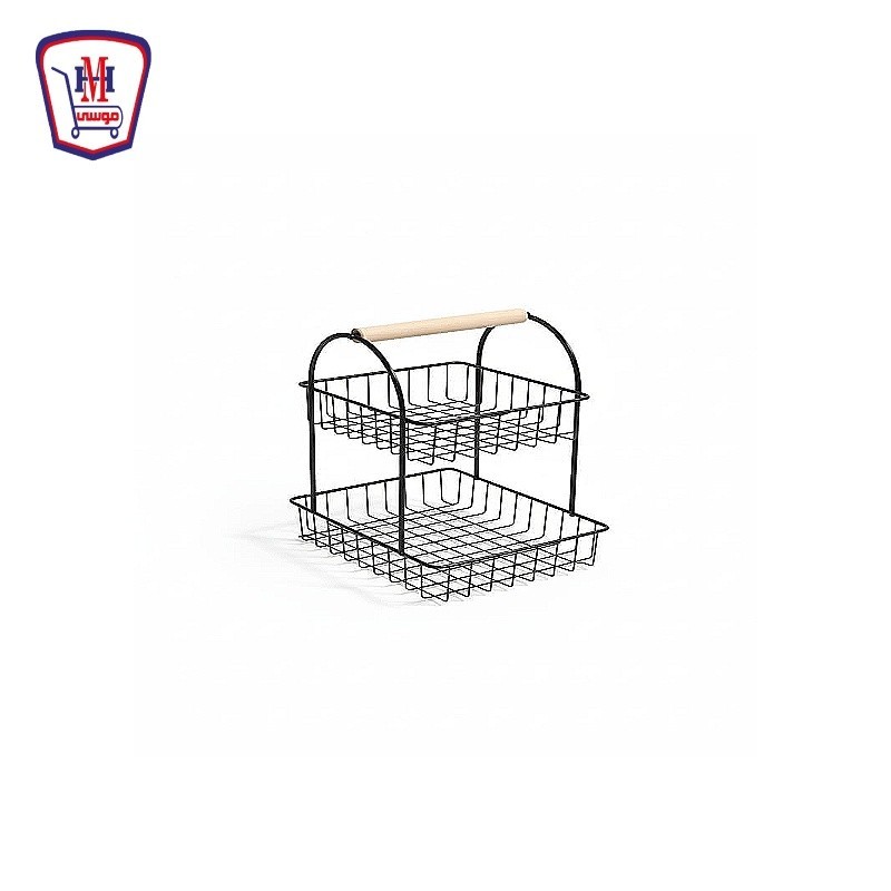 ستاند وحامل فاكهه يد خشب 2 دور