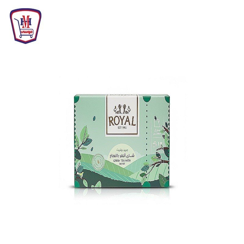 رويال شاى اخضر بالنعناع 12 فلتر