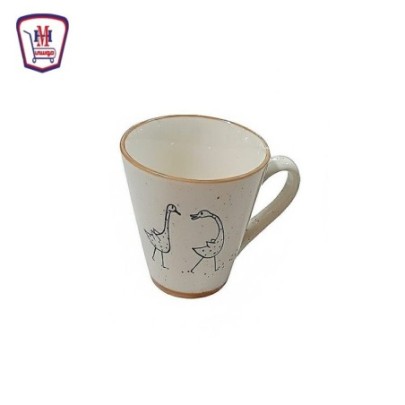 صورة مج قهوه بورسلين رسومات اطار بنى 2 لون من موسى - هايبر موسى